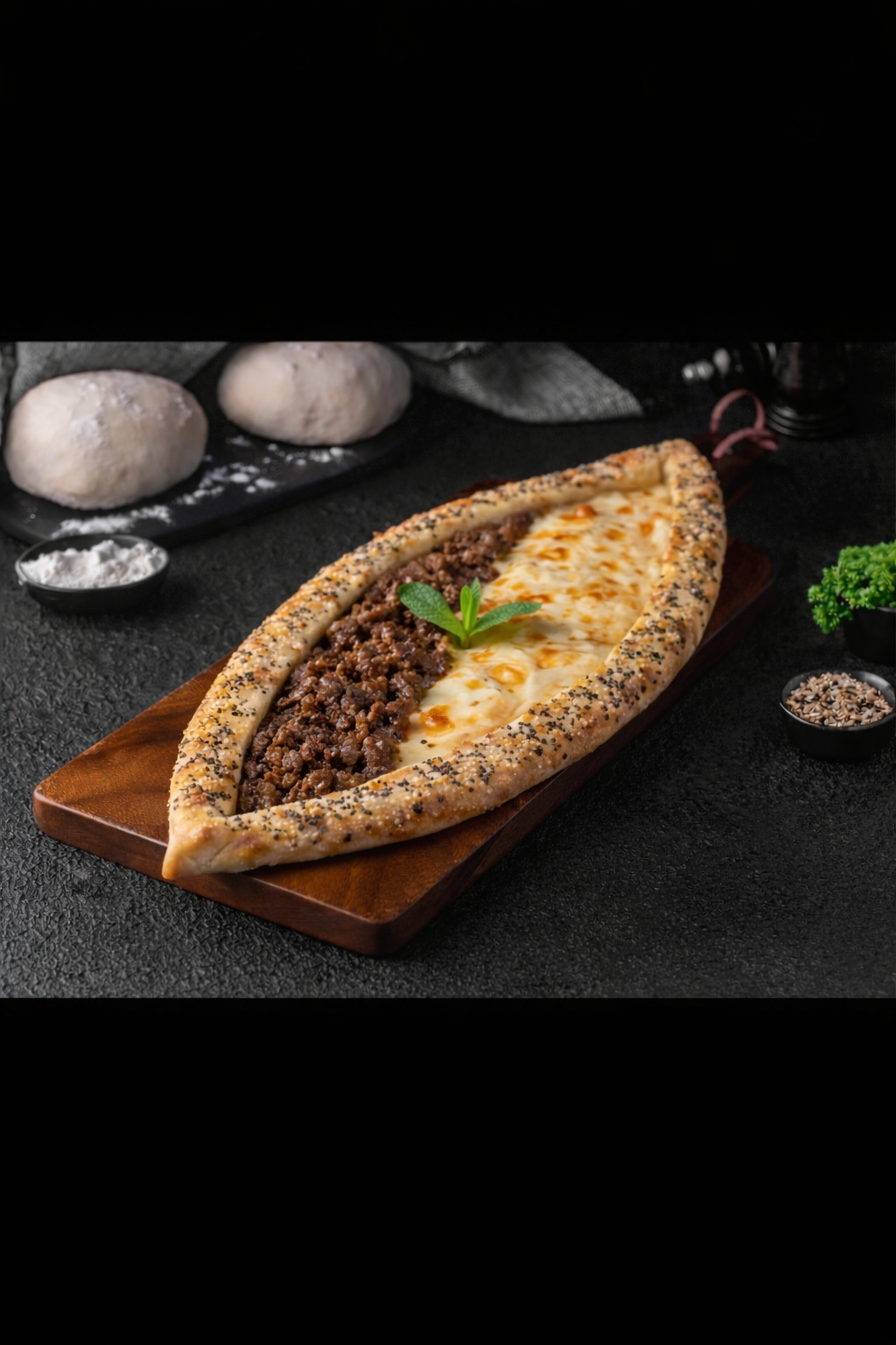 Pide Meat and Cheese